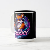 DJ FOXXY 2 Two-Tone COFFEE MUG Zweifarbige Tasse (Vorderseite Links)