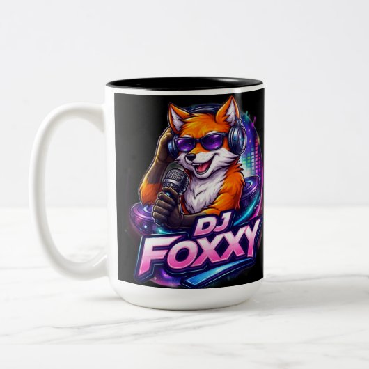 DJ FOXXY 2 Two-Tone COFFEE MUG Zweifarbige Tasse (Links)