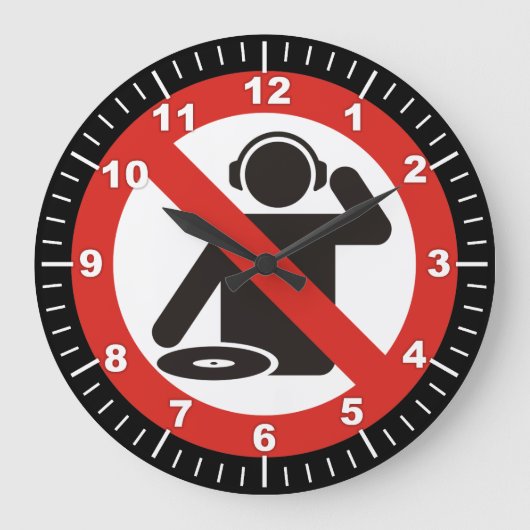 DJ free zone Große Wanduhr (Vorderseite)