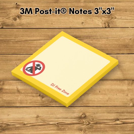 DJ Free Zone Post-it Klebezettel