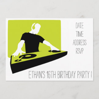DJ-funky cooles Jugendjungen-Geburtstags-Party Einladung