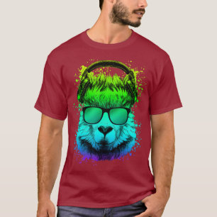 DJ-Geschenk für Ravers EDM Techno House Music Llam T-Shirt