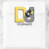 DJ-Gewohnheitsaufkleber Quadratischer Aufkleber (Tasche)