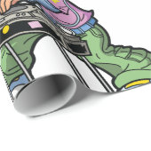 DJ Girl mit Green Hair und Kopfhörer Geschenkpapier (Rolleneckpunkt)