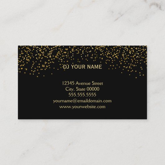 DJ Gold Business Card Visitenkarte (Rückseite)