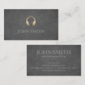 DJ Gold Headphones Black Music Visitenkarte (Vorne/Hinten)