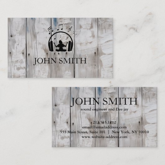 DJ Gold Headphones Black Music Visitenkarte (Vorne/Hinten)