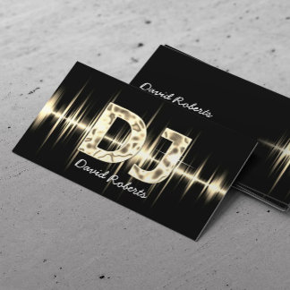 DJ Gold Sound Waves Beruflich Deejay Music Visitenkarte