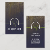 DJ-GoldGlittermusik-Kopfhörerikone Visitenkarte (Vorne/Hinten)