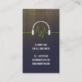 DJ-GoldGlittermusik-Kopfhörerikone Visitenkarte (Rückseite)