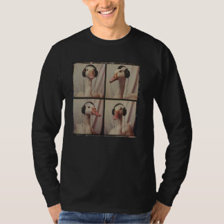 DJ Goose mit Kopfhörern Funny Gose Lover Farm und T-Shirt