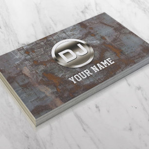 DJ Grunge-Metal-Monogramm Cool Visitenkarte