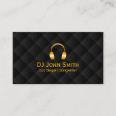 DJ Headphones Ikone Luxus Black & Gold Visitenkarte (Vorderseite)
