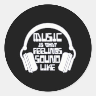 DJ Headphones Musik ist das, was sich durch Klang Runder Aufkleber