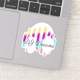 DJ Headphones Sound Waves Music Individuelle Name Aufkleber