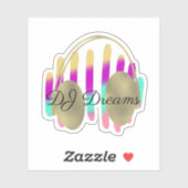 DJ Headphones Sound Waves Musik Aufkleber (Blatt)