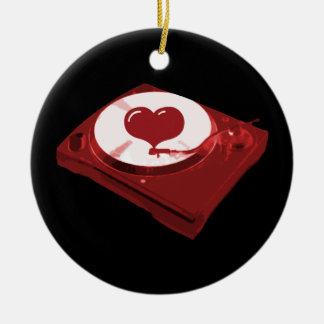 DJ Heart Turntable Keramikornament