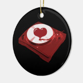 DJ Heart Turntable Keramikornament (Links)