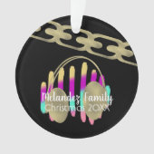 DJ Hip Hop Retro Kopfhörer Neon Foil Chain Ornament (Vorderseite)