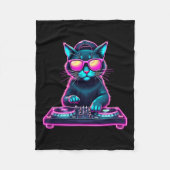 Dj House Cat Rainbow Dj Cat Kitty Fleecedecke (Vorderseite)