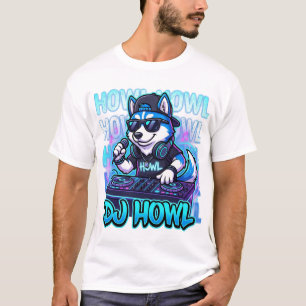 DJ Howl Husky – Lustiger Hundemusikliebhaber T-Shirt
