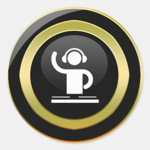 DJ-Icon-Aufkleber Runder Aufkleber