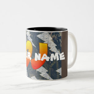 DJ - Ihr Name - Kaffee-Tasse Zweifarbige Tasse
