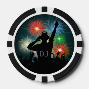 DJ Illustration benutzerdefinierter Monogramm-Poke Pokerchips