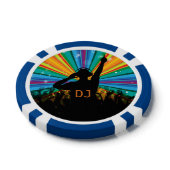 DJ Illustration benutzerdefinierter Monogramm-Poke Pokerchips (Oberseite)