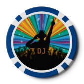 DJ Illustration benutzerdefinierter Monogramm-Poke Pokerchips (Rückseite)