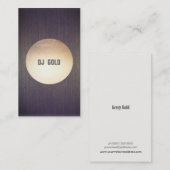 DJ Imitate Gold Leaf Circle Wood Music Visitenkarte (Vorne/Hinten)