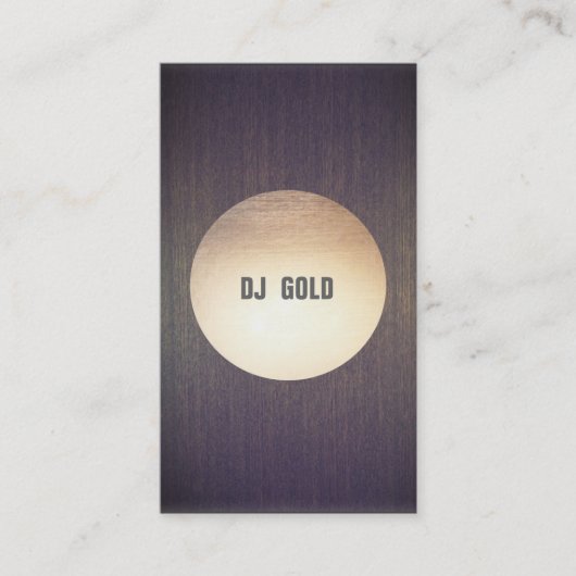 DJ Imitate Gold Leaf Circle Wood Music Visitenkarte (Vorderseite)