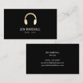 DJ Imitate Kopfhörer aus Goldfolie Visitenkarte (Vorne/Hinten)