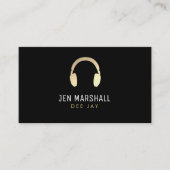 DJ Imitate Kopfhörer aus Goldfolie Visitenkarte (Vorderseite)