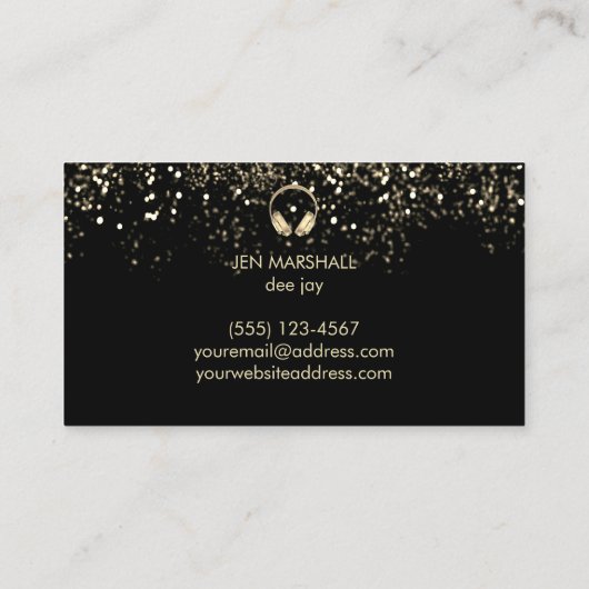 DJ Imitate - Kopfhörer mit Goldfolie Visitenkarte (Rückseite)