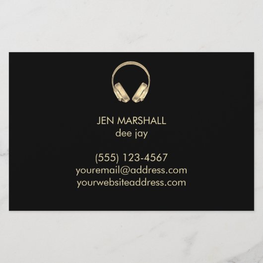 DJ Imitats Gold Effect Music Flyer (Hinten)