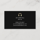 DJ Imitats Gold Kopfhörer Visitenkarte (Rückseite)