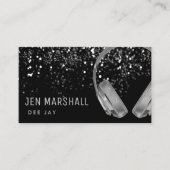 DJ Imitats Silver-Silver-Musik-Kopfhörer Visitenkarte (Vorderseite)