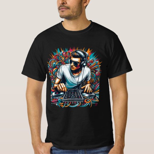 Dj in Aktion T-Shirt (Vorderseite)