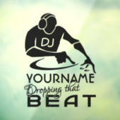 DJ individuelle Name Fensteraufkleber (Blatt 3)