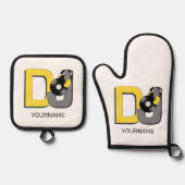DJ individuelle Name Ofenhandschuh & Topflappen-Set (Vorderseite)