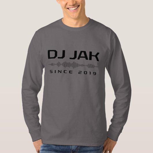 DJ JAK Smoke Gray Soundwave Long Sleeve T-Shirt (Vorderseite)