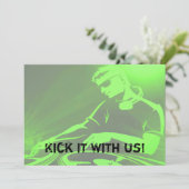 DJ-Jam-Set Einladung (Stehend Vorderseite)