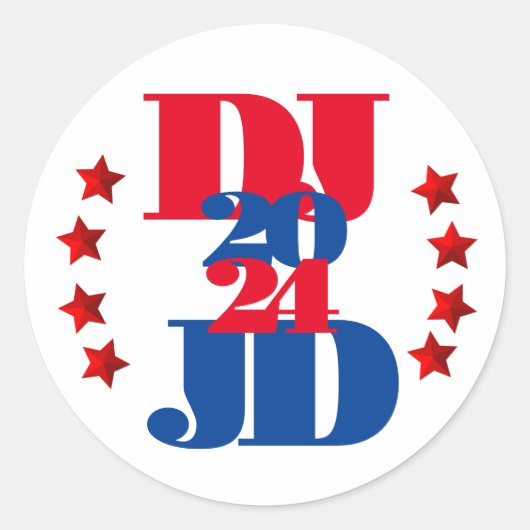 DJ & JD 2024 Trump Vance Election Sticker (Vorderseite)