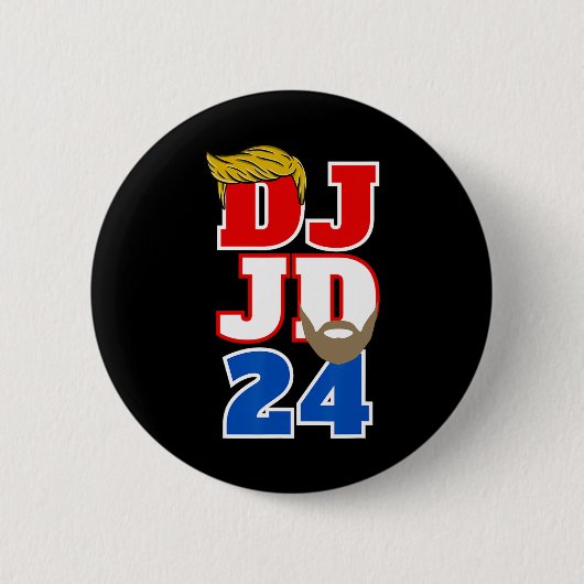 Dj Jd 24 Trump Haar Vance Bart 2024 Republikaner M Button (Vorderseite)