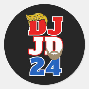 Dj Jd 24 Trump Hair Vance Beard 2024 Republikaner  Runder Aufkleber