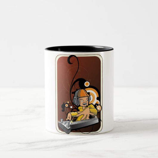 DJ-Kaffee Zweifarbige Tasse (Mittel)