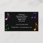 DJ Karaoke Business Card Visitenkarte (Rückseite)