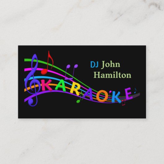 DJ Karaoke Business Card Visitenkarte (Vorderseite)