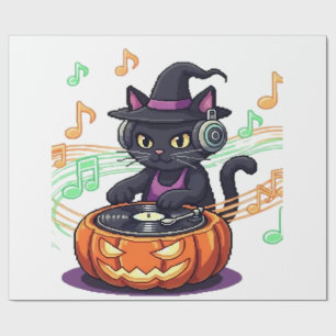 Dj Katze Halloween Oversized T-Shirt Geschenkpapier